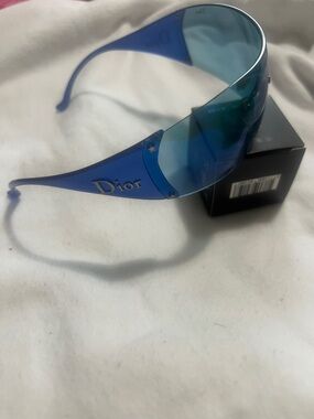 Dior Golf WQ9 Electric Blue Shield Sunglasses- Galliano Era